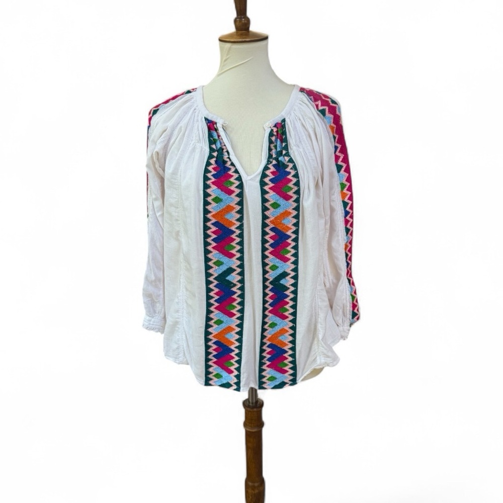 Roberta Roller Rabbit Colorful Geometric Patterned Women's Top Size XS